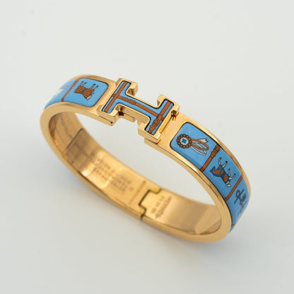 [Echo ]H PINK GOLD BRACELET BLUE CERAMIC