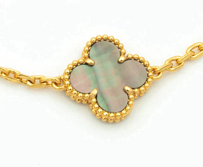 [Echo]CLOVER 5 MOTIF GRAY MOP DIAMOND BRACELET