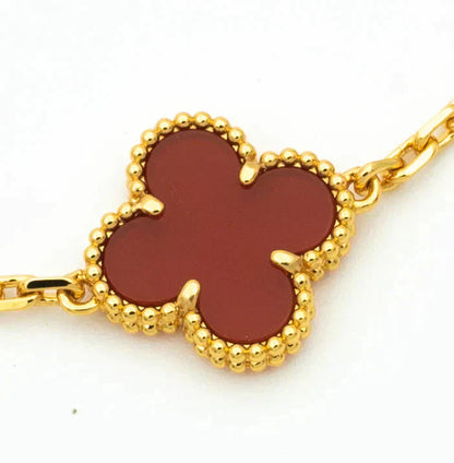[Echo]CLOVER  5 MOTIFS CARNELIAN GOLD BRACELET