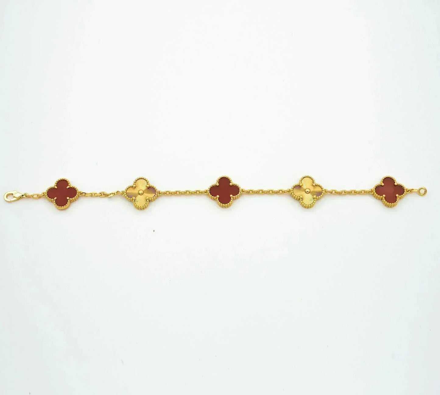 [Echo]CLOVER  5 MOTIFS CARNELIAN GOLD BRACELET