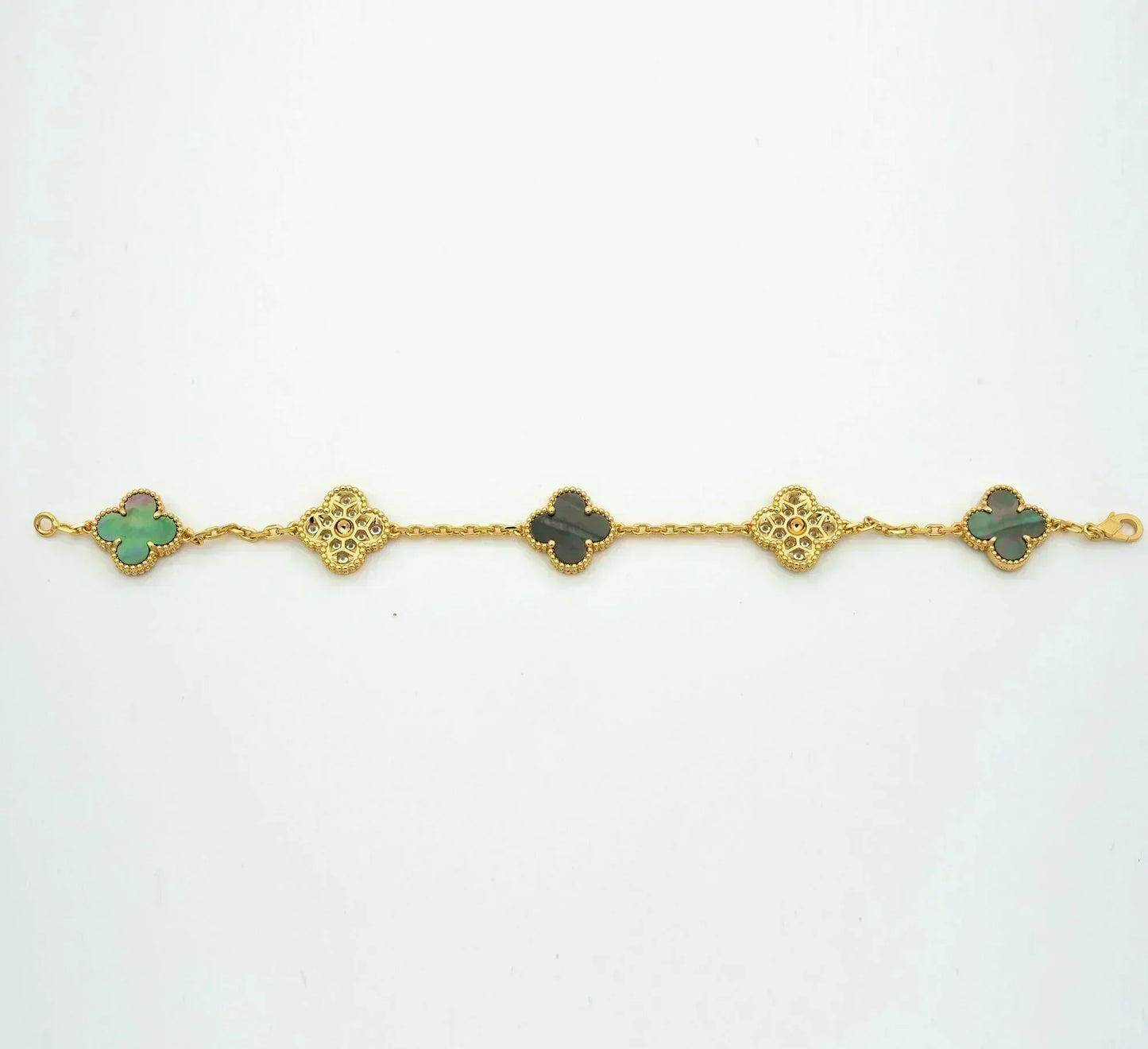 [Echo]CLOVER 5 MOTIF GRAY MOP DIAMOND BRACELET