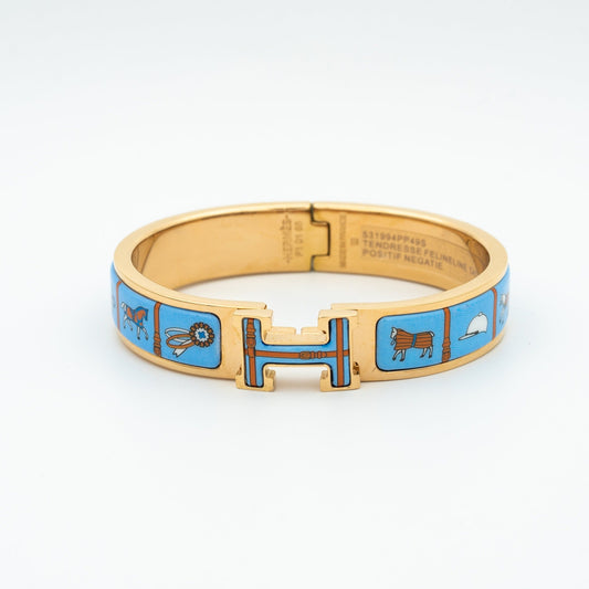 [Echo ]H PINK GOLD BRACELET BLUE CERAMIC