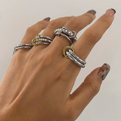 [Echo Fine]Desiree Stacked Diamond Ring