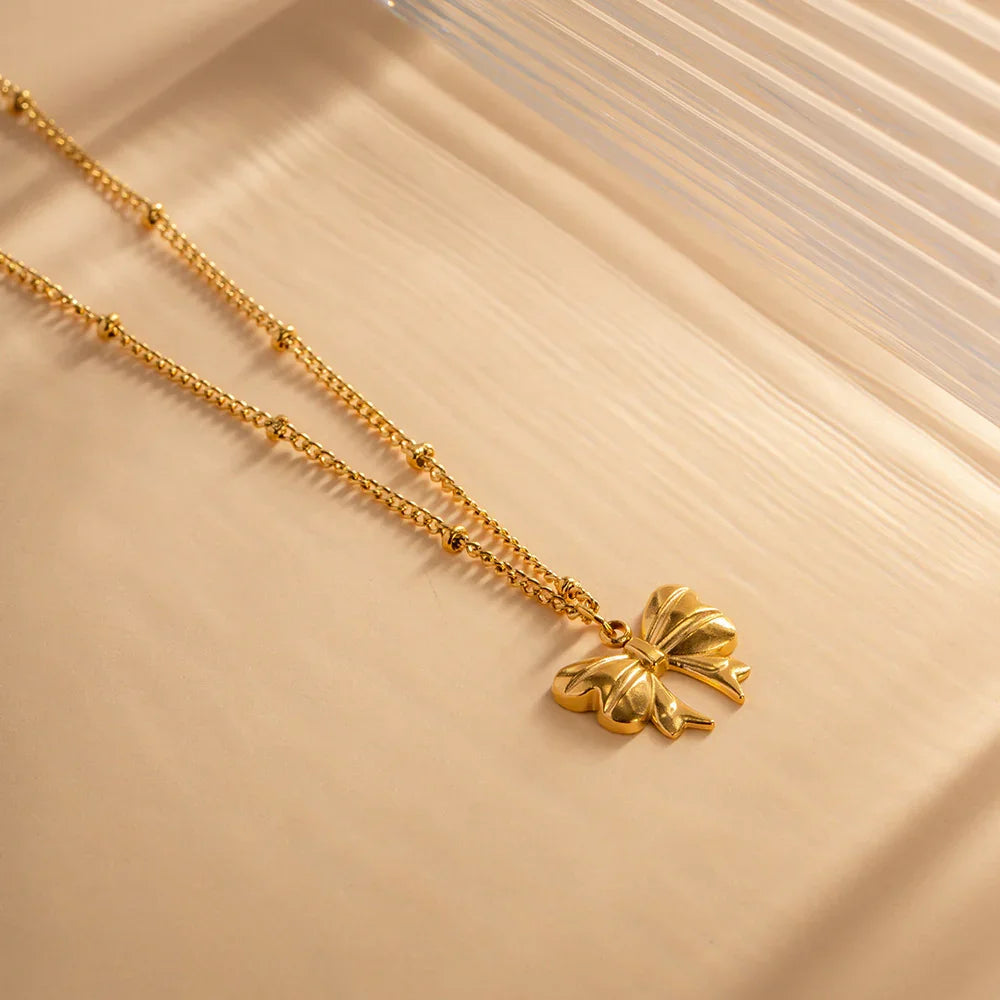 [Echo Fine]June Bow Necklace