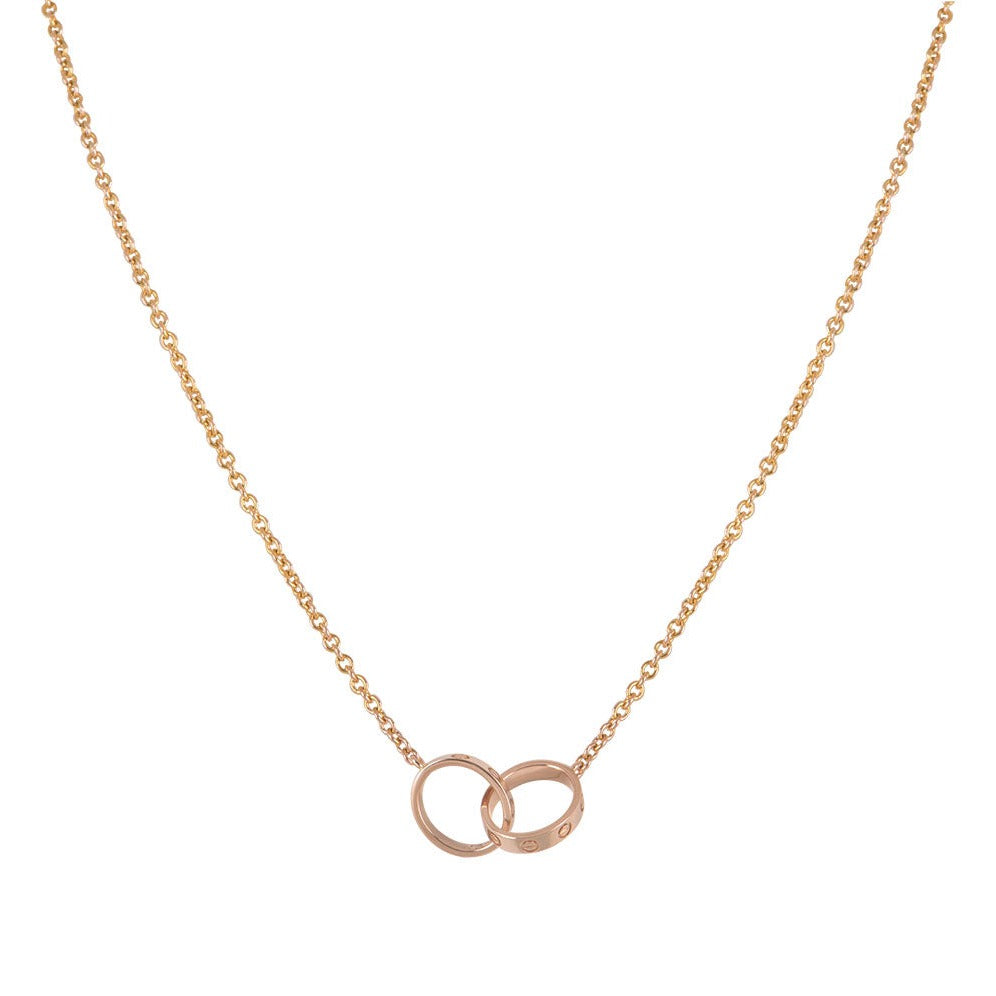 [Echo ]LOVE HALSKETTE DOPPELRING ROSA GOLD 