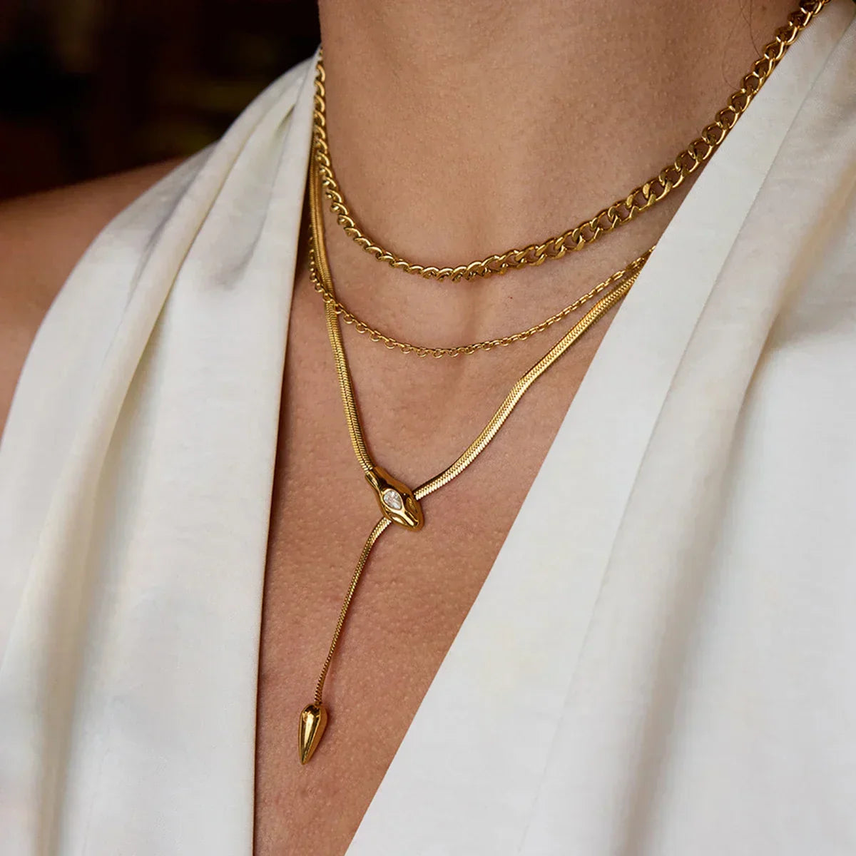 [Echo Fine]Zarelle Gold Serpentine Pendant