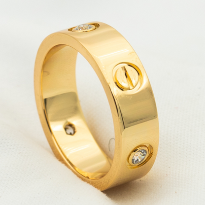 [Echo ]LOVE RING 5.5MM 3 DIAMONDS PINK GOLD