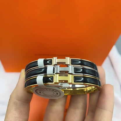 [Echo ]CLASSIC HM CLIC BLACK 8MM ENAMEL BRACELET