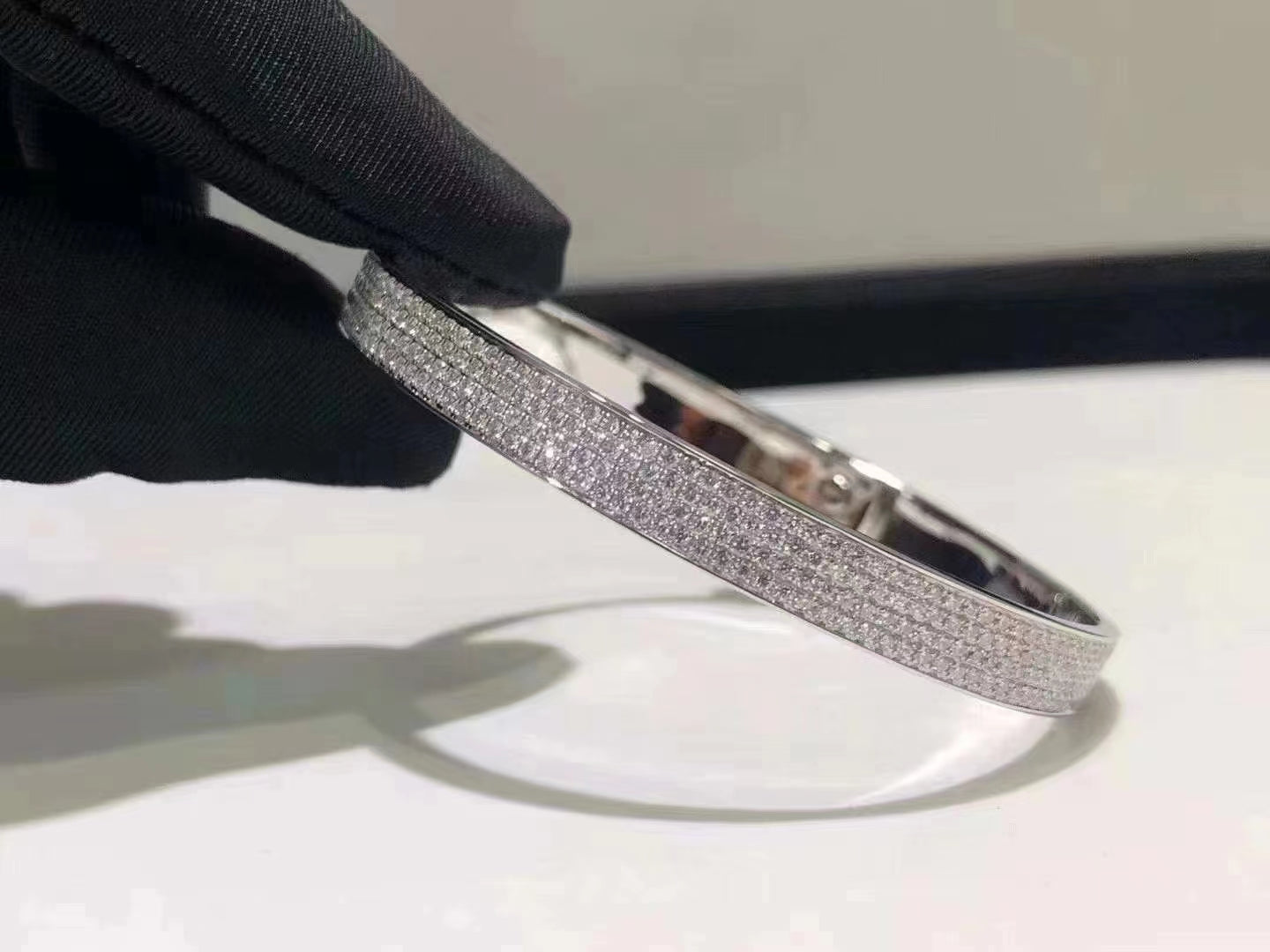 [Echo ]HM KELLY BRACELET IN SILVER AND FULL PAVE DIAMOND