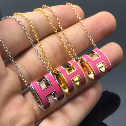[Echo ]H NECKLACE PINK