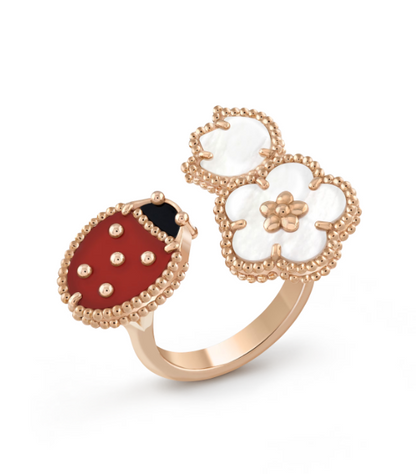 [Echo ]LUCKY 3 MOTIF ROSE GOLD RING