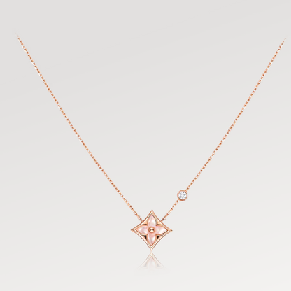 [Echo ]STAR PINK MOP 1 DIAMOND PINK GOLD NECKLACE