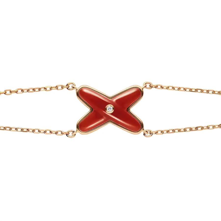 [Echo ]JEUX BRACELET CARNELIAN PINK GOLD 1 DIAMOND