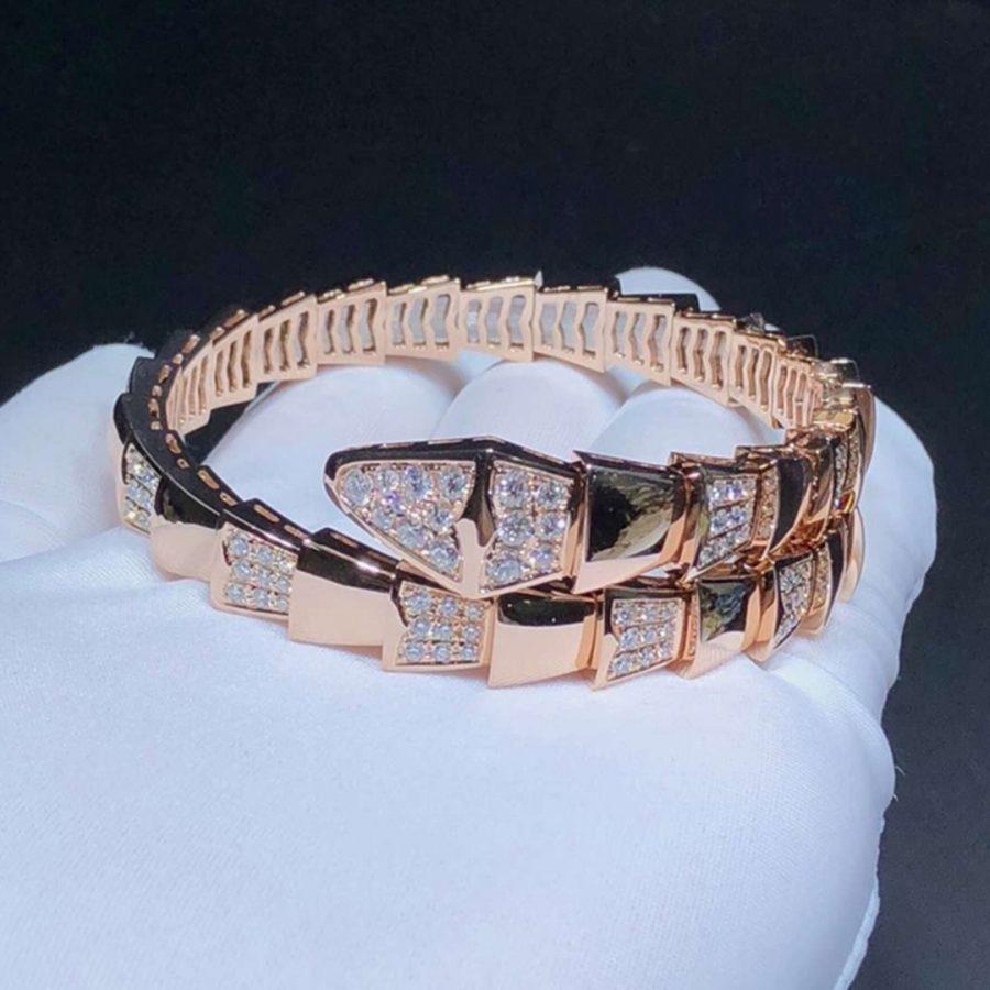 [Echo ]SERPENTI WIDE BRACELET PINK GOLD DIAMOND