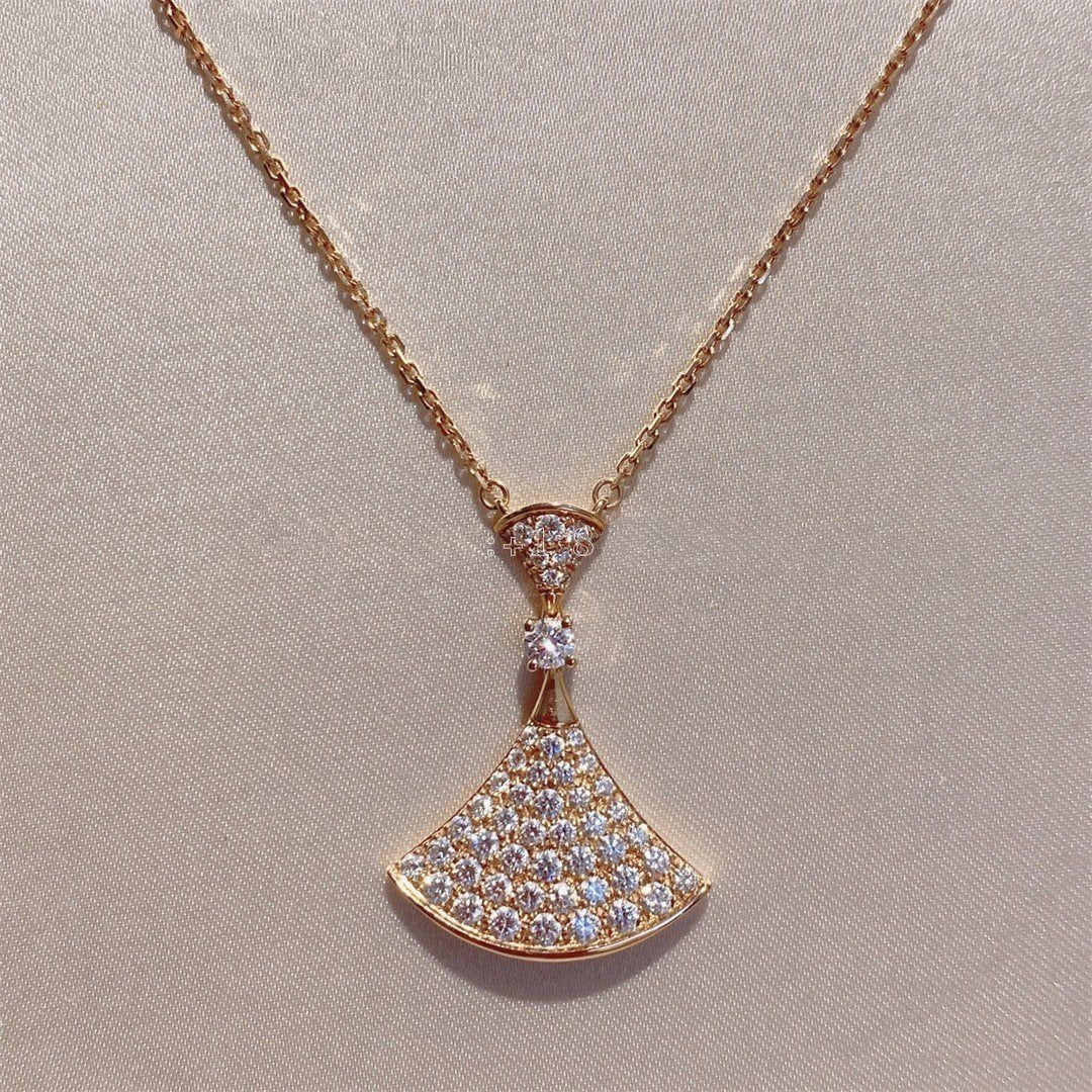 [Echo ]DREAM NECKLACE PINK GOLD FULL DIAMOND