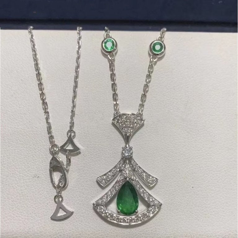 [Echo ]DREAM NECKLACE MALACHITE DIAMOND SILVER