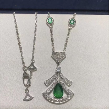 [Echo ]DREAM NECKLACE MALACHITE DIAMOND SILVER