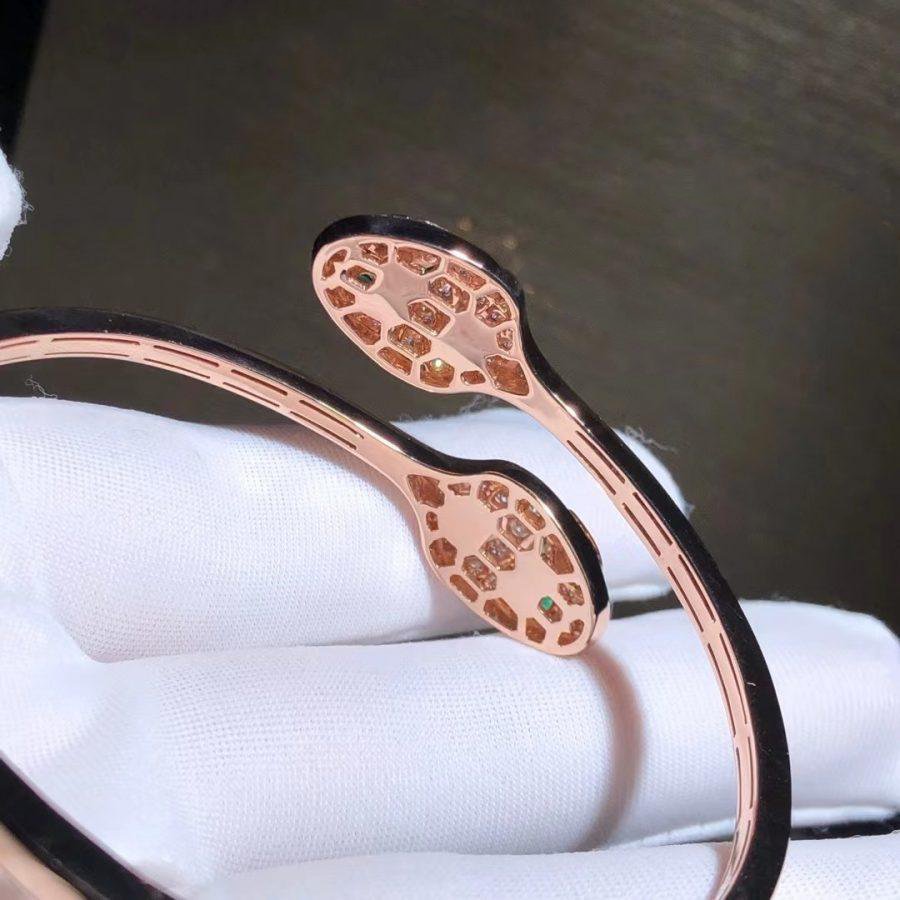[Echo ]SERPENTI BRACELET PINK GOLD MALACHITE DIAMOND DOUBLE SNAKE