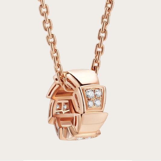 [Echo ]SERPENTI PEDANT DIAMOND PINK GOLD NECKLACE