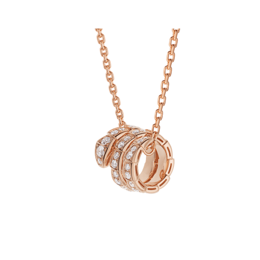 [Echo ]SERPENTI PINK GOLD NECKLACE DOUBLE RING DIAMOND