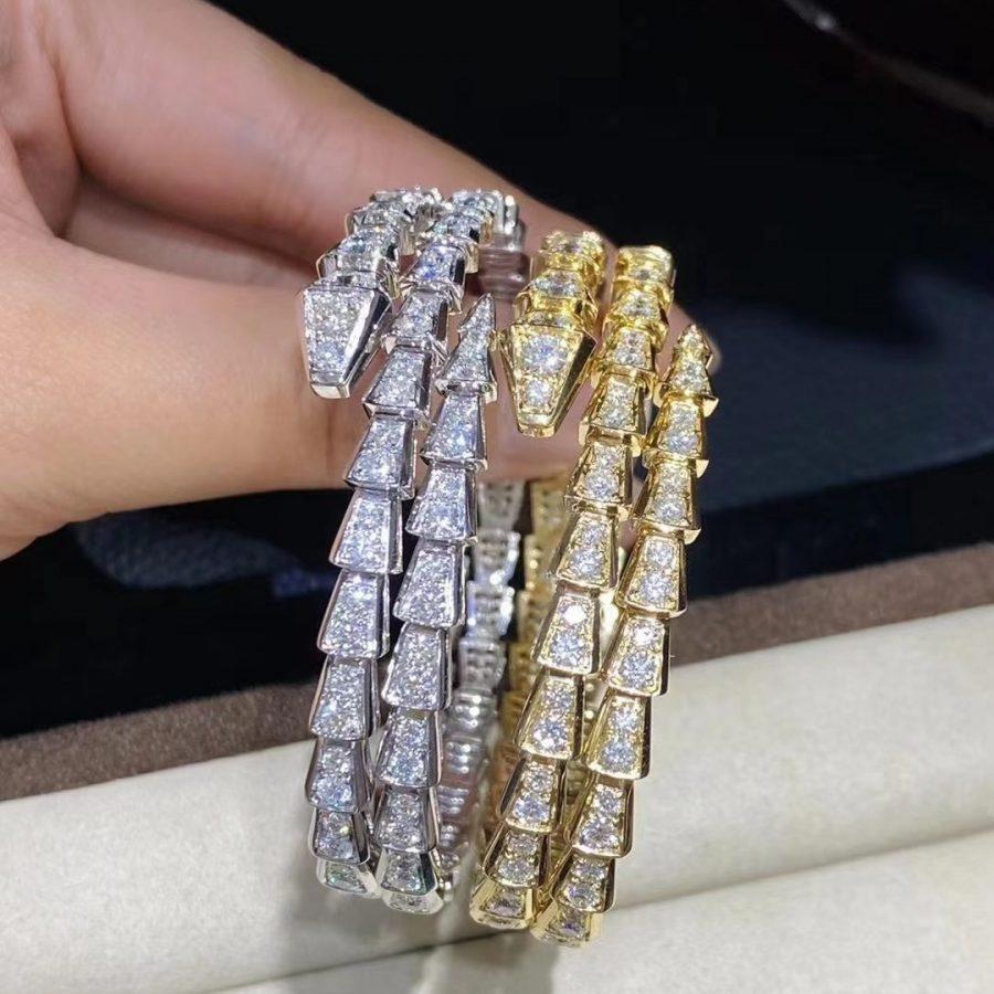 [Echo ]SERPENTI BRACELET GOLD DIAMOND DOUBLE ROW