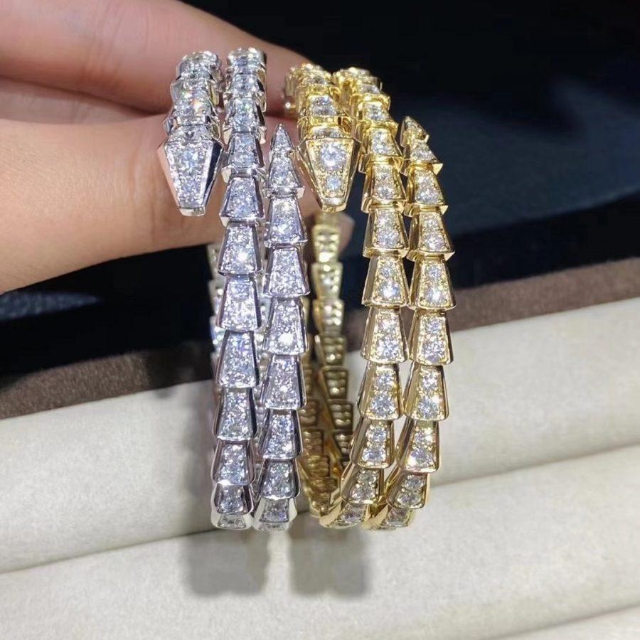 [Echo ]SERPENTI BRACELET GOLD DIAMOND DOUBLE ROW