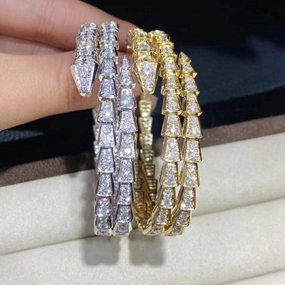 [Echo ]SERPENTI BRACELET GOLD DIAMOND DOUBLE ROW