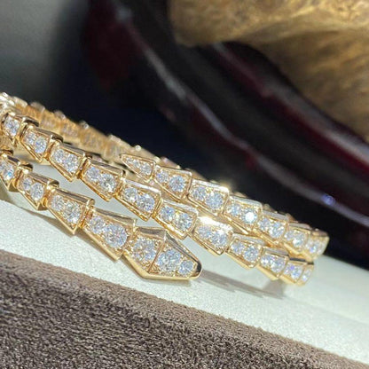 [Echo ]SERPENTI BRACELET GOLD DIAMOND DOUBLE ROW