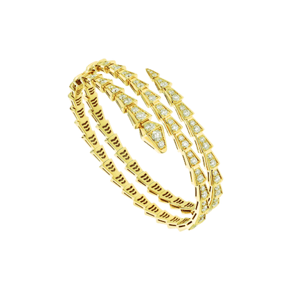 [Echo ]SERPENTI BRACELET GOLD DIAMOND DOUBLE ROW