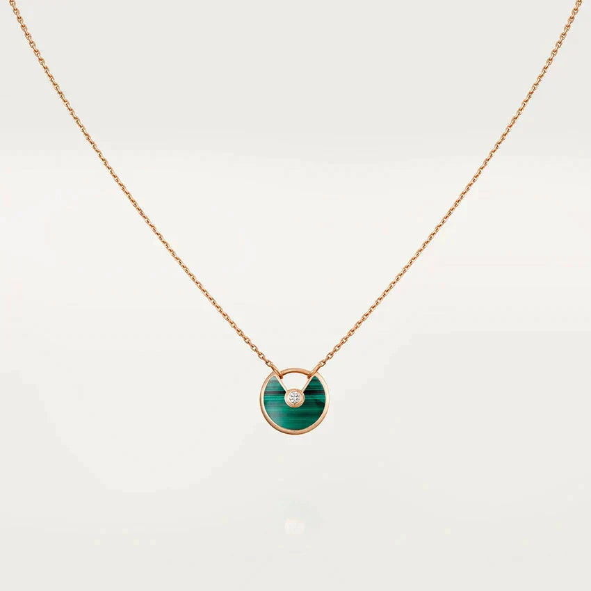 [Echo ]AMULETTE ROSE GOLD MALACHITE NECKLACE