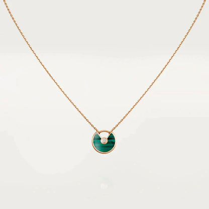[Echo ]AMULETTE ROSE GOLD MALACHITE NECKLACE