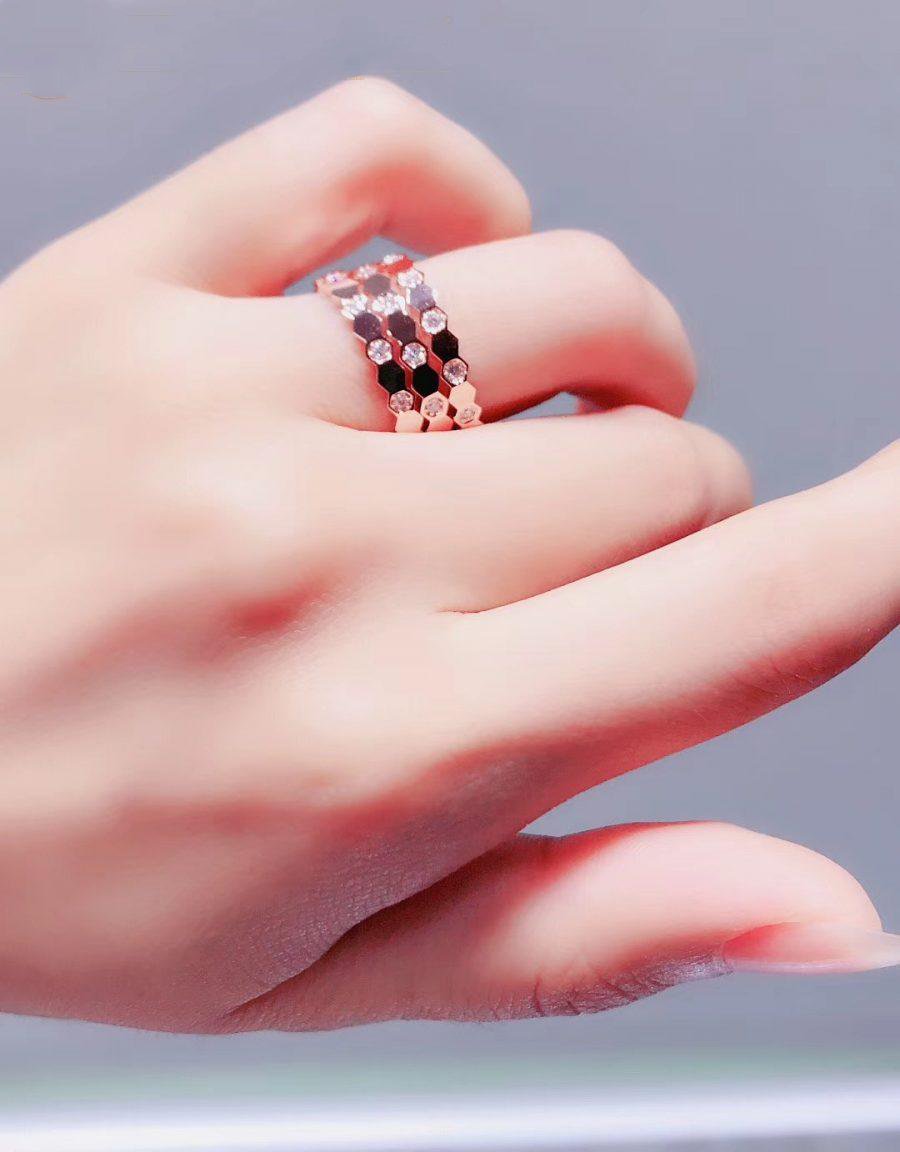 [Echo ]BEE LOVE RING PINK GOLD DIAMOND