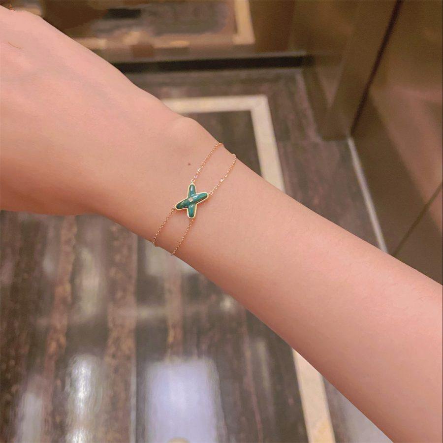 [Echo ]JEUX BRACELET MALACHITE PINK GOLD 1 DIAMOND