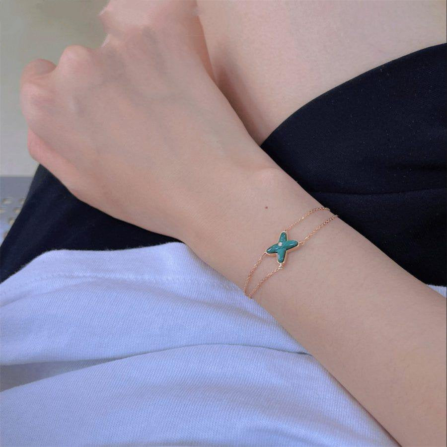 [Echo ]JEUX BRACELET MALACHITE PINK GOLD 1 DIAMOND