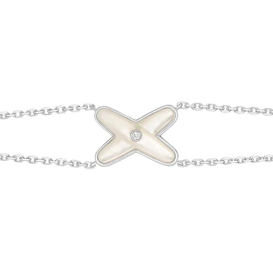 [Echo ]JEUX BRACELET WHITE MOP SILVER 1 DIAMOND