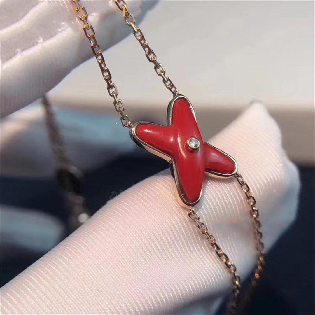 [Echo ]JEUX BRACELET CARNELIAN PINK GOLD 1 DIAMOND