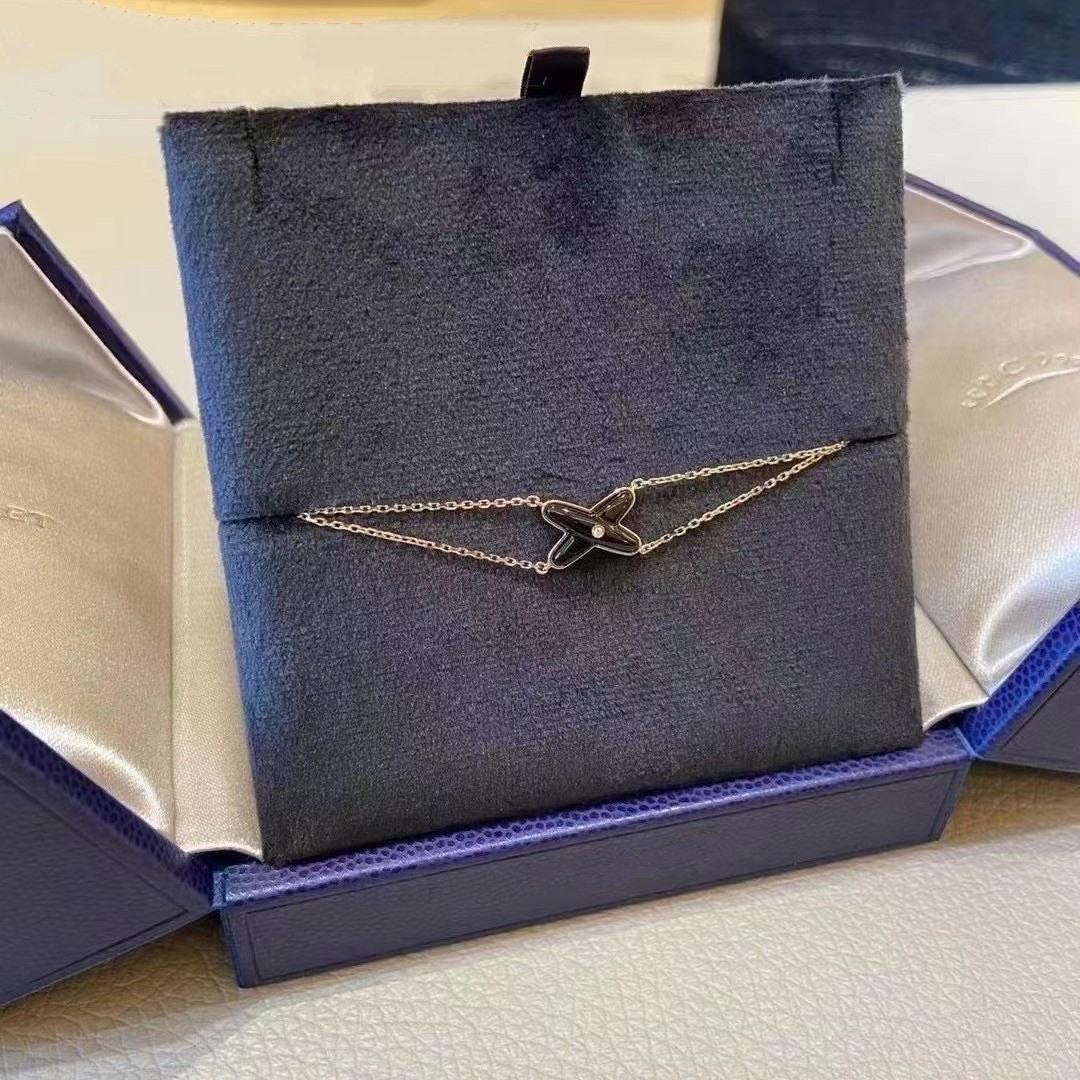 [Echo ]JEUX BRACELET ONYX PINK GOLD 1 DIAMOND