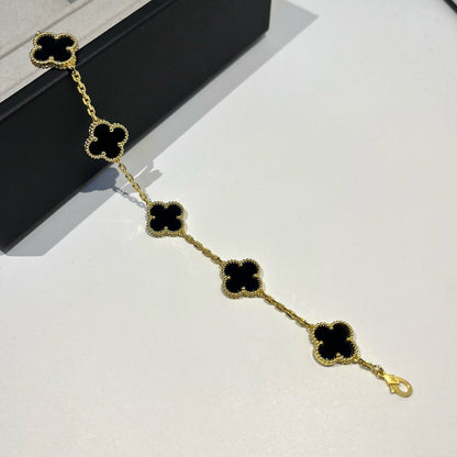 [Echo]CLOVER  5 MOTIFS BLACK ONYX BRACELET