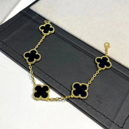 [Echo]CLOVER  5 MOTIFS BLACK ONYX BRACELET