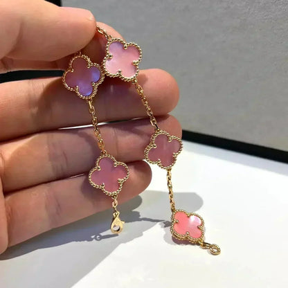 [Echo]CLOVER 5 PINK MOP BRACELET