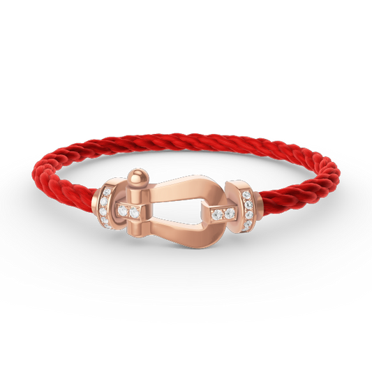 [Echo ]FORCE LARGE HORSESHOE HALF DIAMOND BRACELET ROSE GOLD