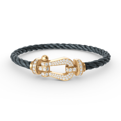 [Echo ]FORCE LARGE HORSESHOE FULL DIAMOND BRACELET GOLD