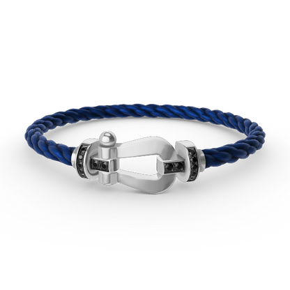[Echo ]FORCE LARGE HORSESHOE BLACK DIAMOND BRACELET SILVER
