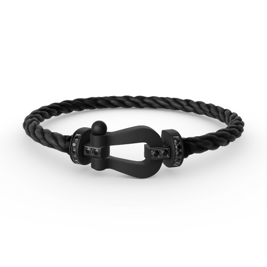 [Echo ]FORCE LARGE SERIES HORSESHOE BLACK SAMURAI BRACELET