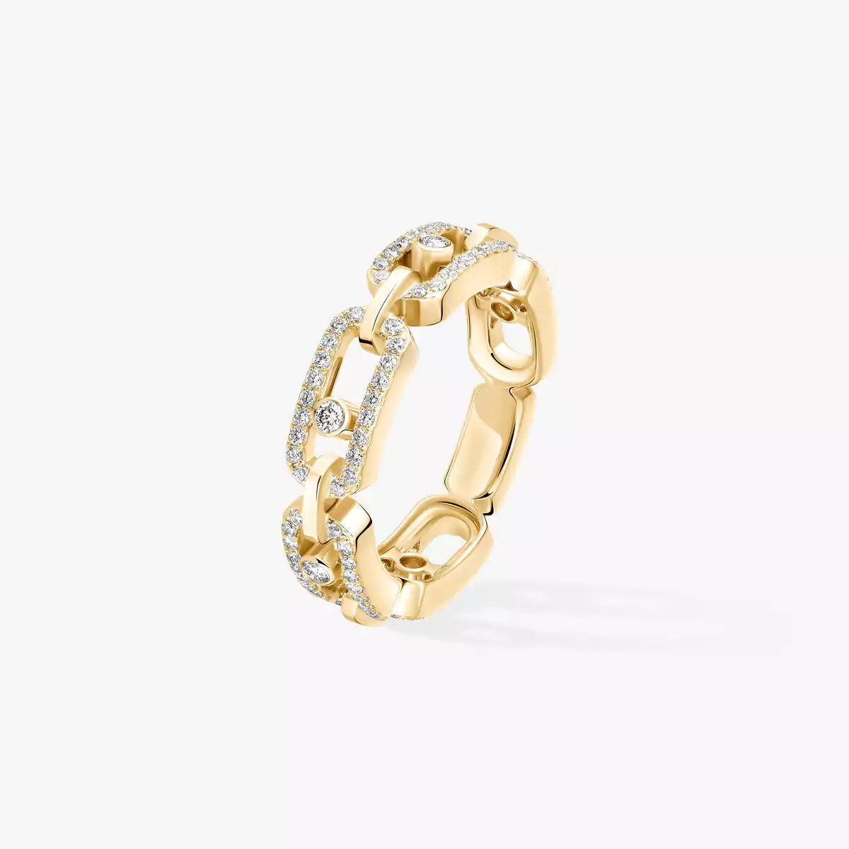 [ECHO]Move Link Pave_-Set Diamond Ring in Gold