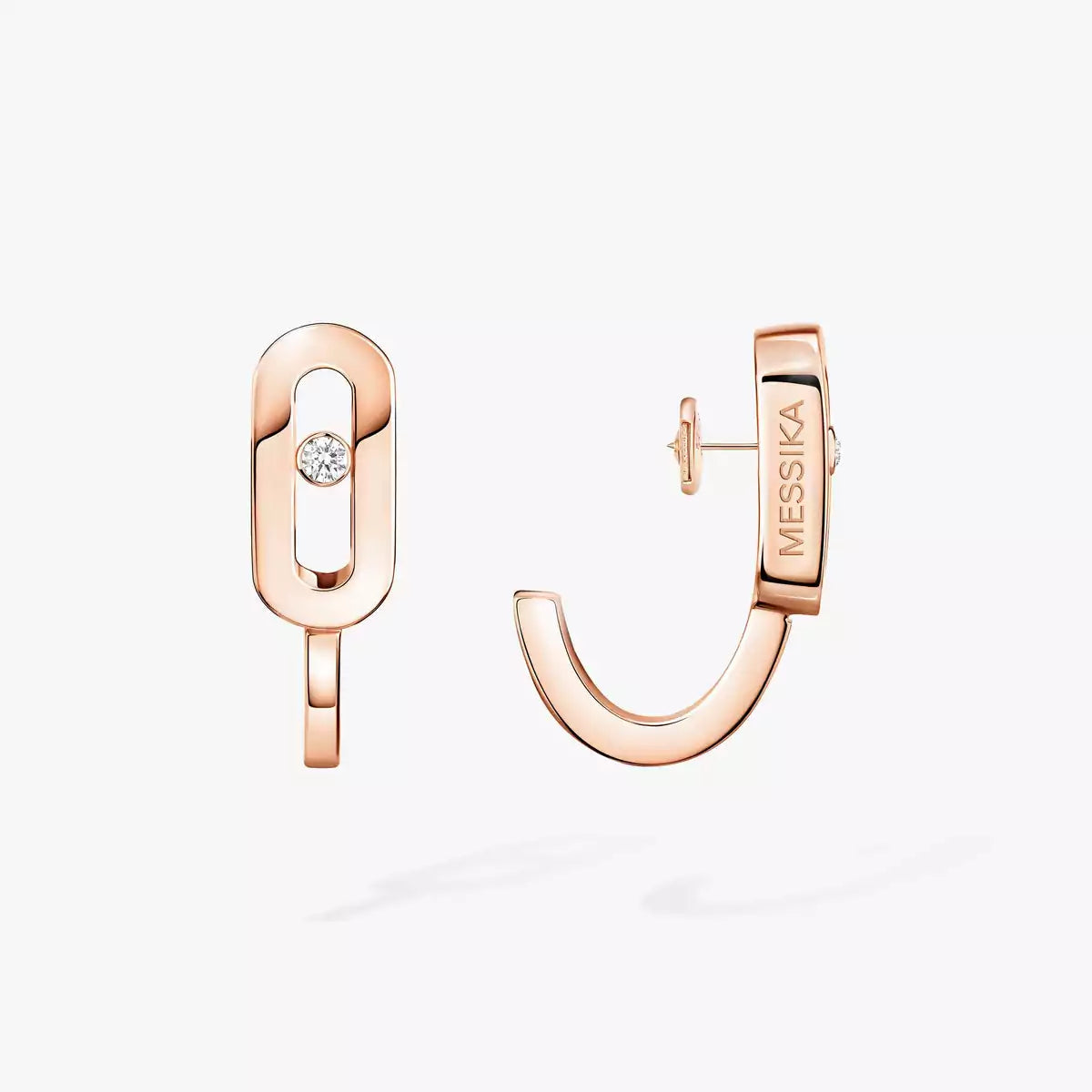 [ECHO]Diamond Mini Hoop Earrings Move Classique