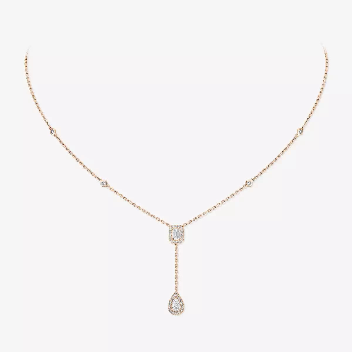 [ECHO]Gold Diamond Tie Necklace