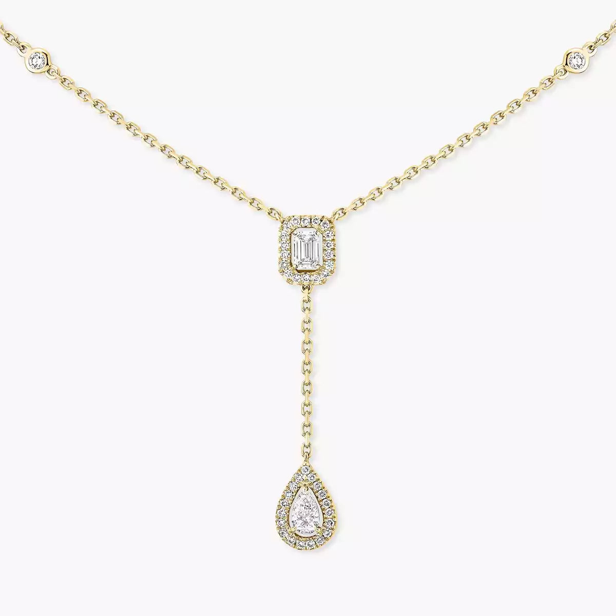[ECHO]Gold Diamond Tie Necklace