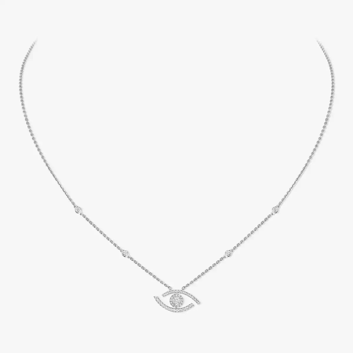 [ECHO]Pave_ Diamond Necklace Lucky Eye