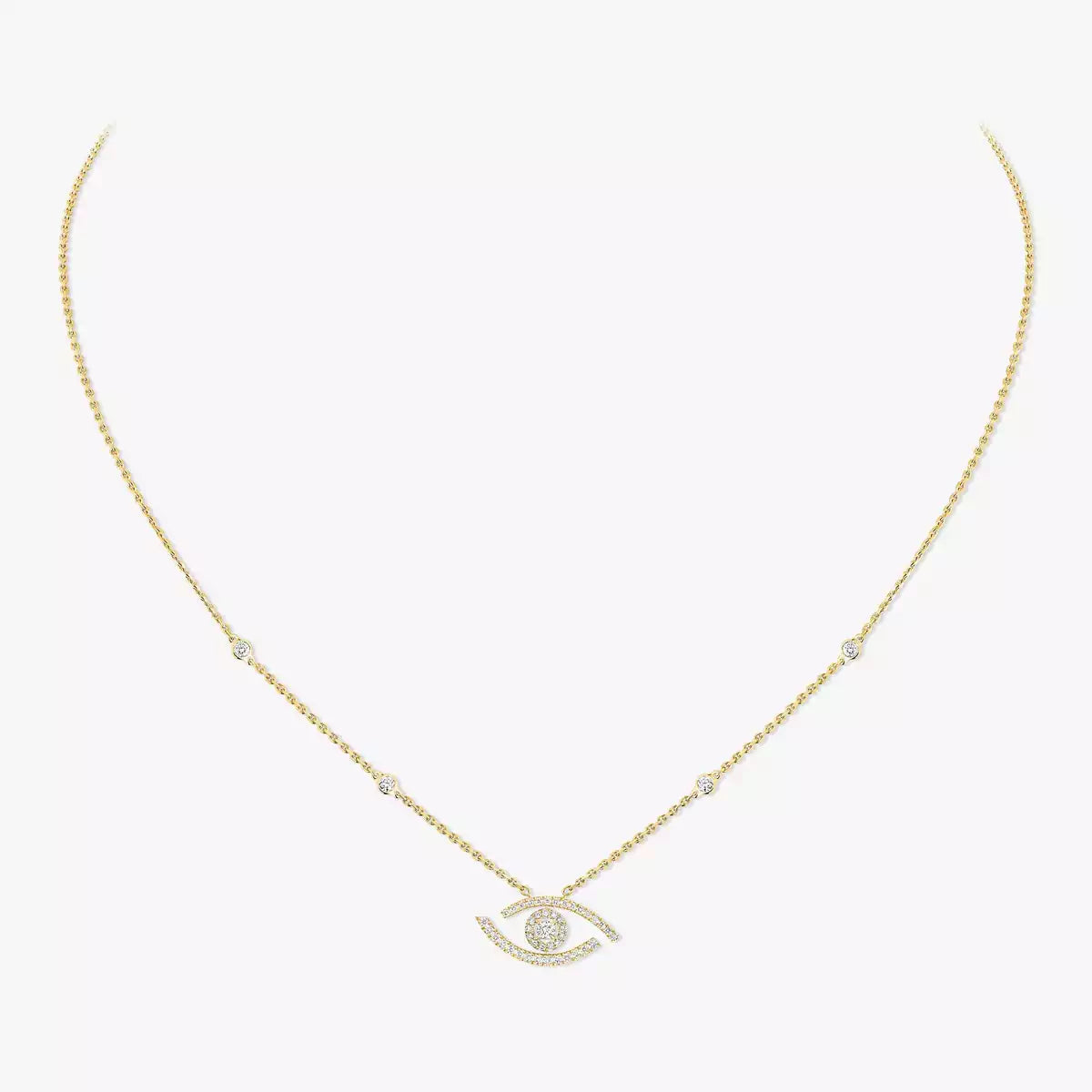 [ECHO]Pave_ Diamond Necklace Lucky Eye